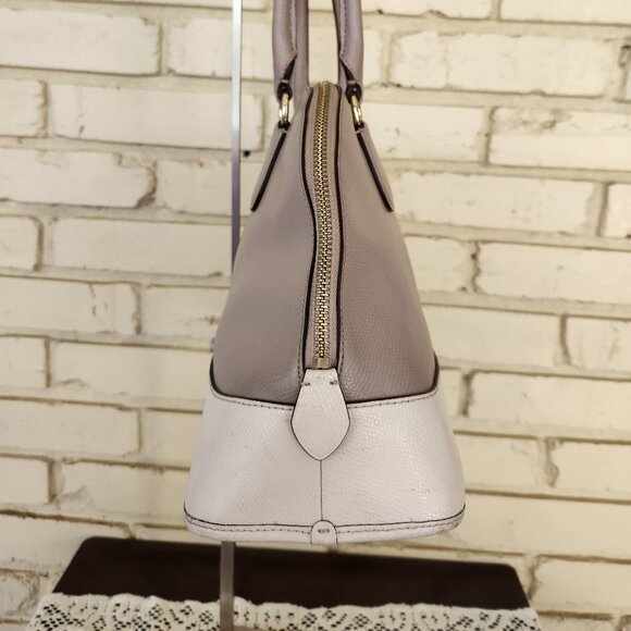 Coach Dome Colorblock Tan Leather Satchel Handbag Purse - Picture 5 of 13